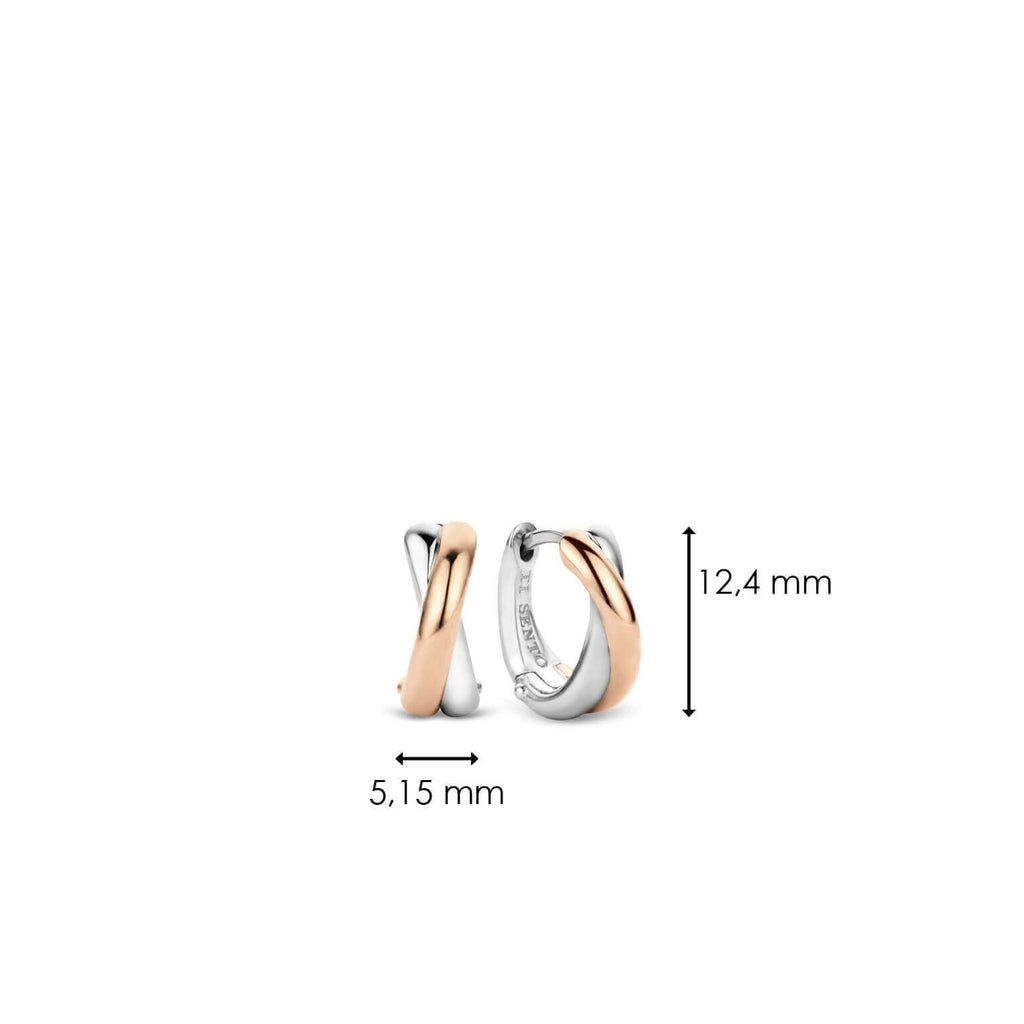 Aretes de aro de plata bañada en oro rosa
