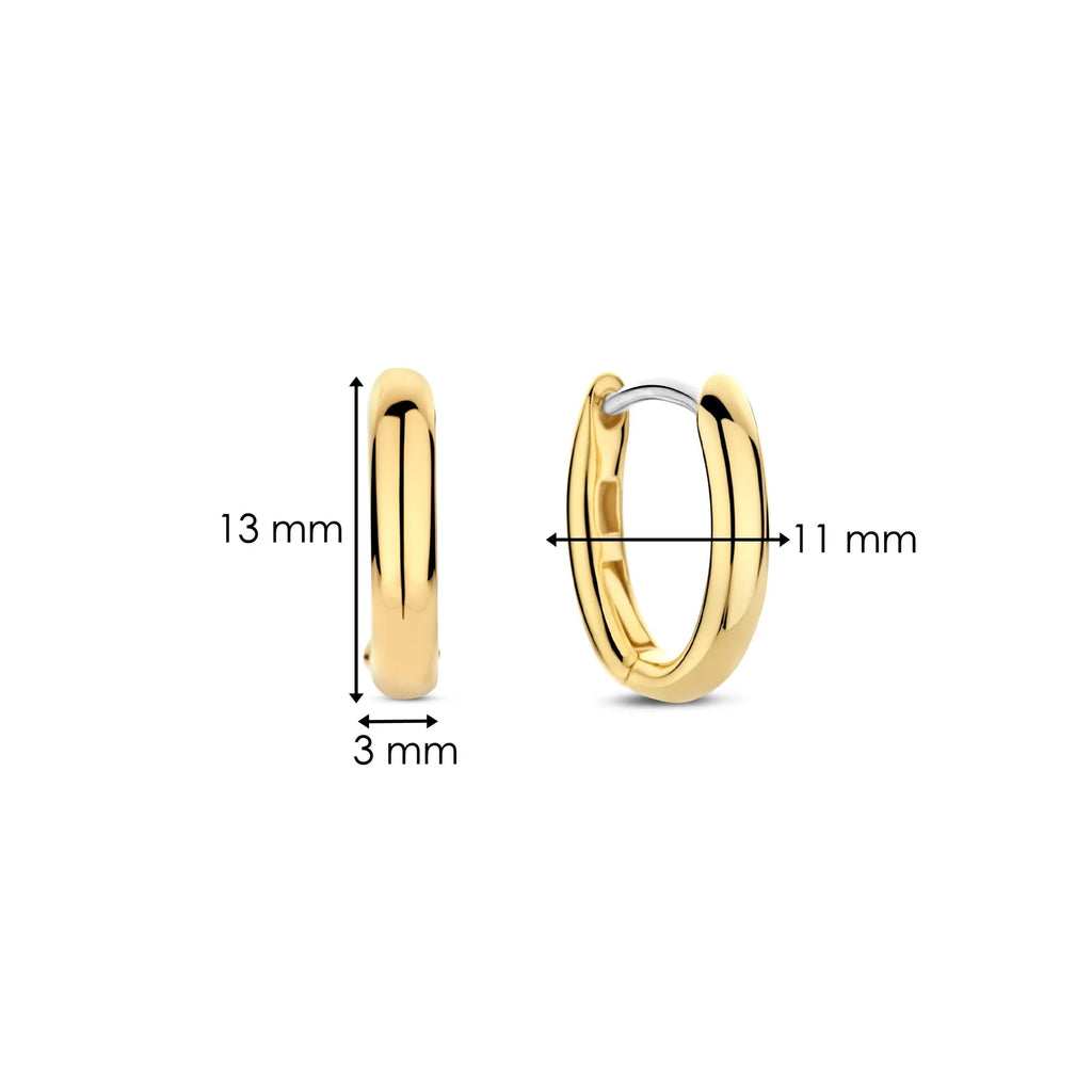 Aretes de aro de plata bañada en oro amarillo