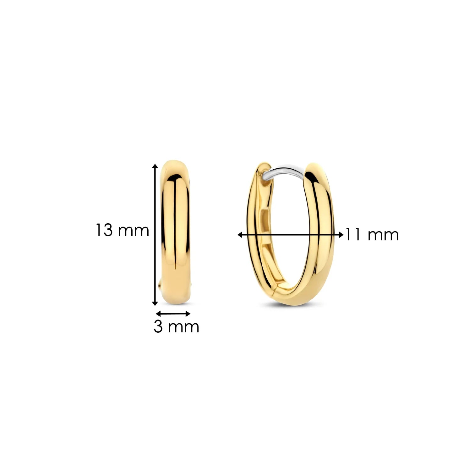 Aretes de aro de plata bañada en oro amarillo