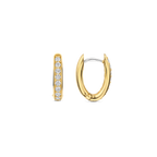 Aretes de aro de plata bañada en oro amarillo con zirconia blanca