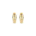 Aretes de aro de plata bañados en oro con zirconia blanca