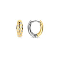 Aretes de aro de plata bañados en oro con zirconia blanca