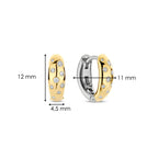 Aretes de aro de plata bañados en oro con zirconia blanca