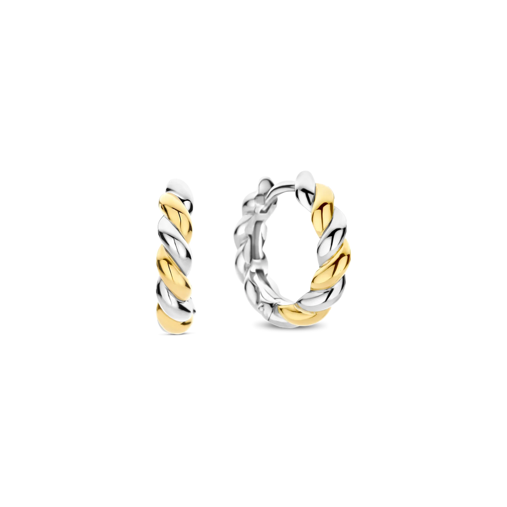 Aretes de aro de plata bañados en oro amarillo