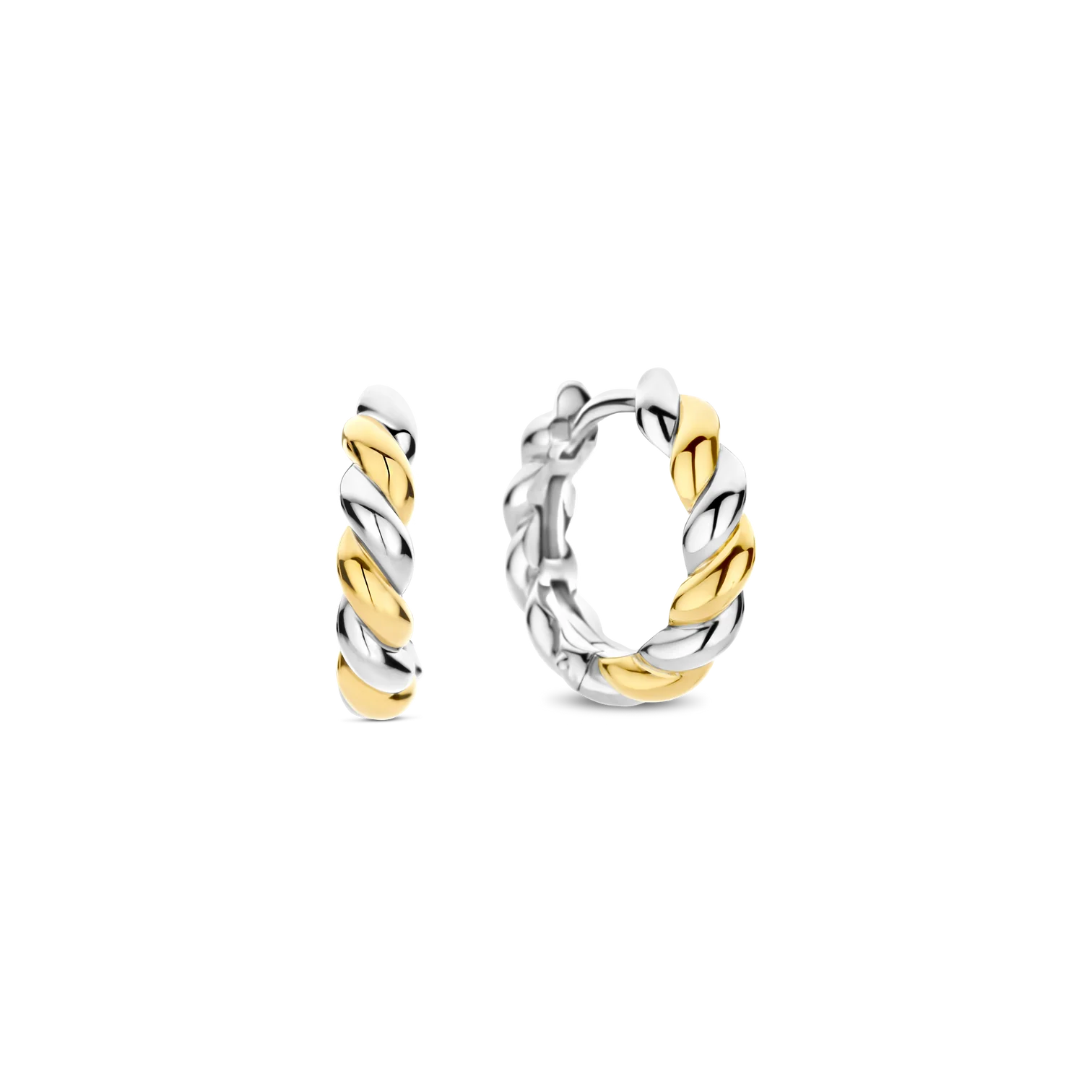 Aretes de aro de plata bañados en oro amarillo