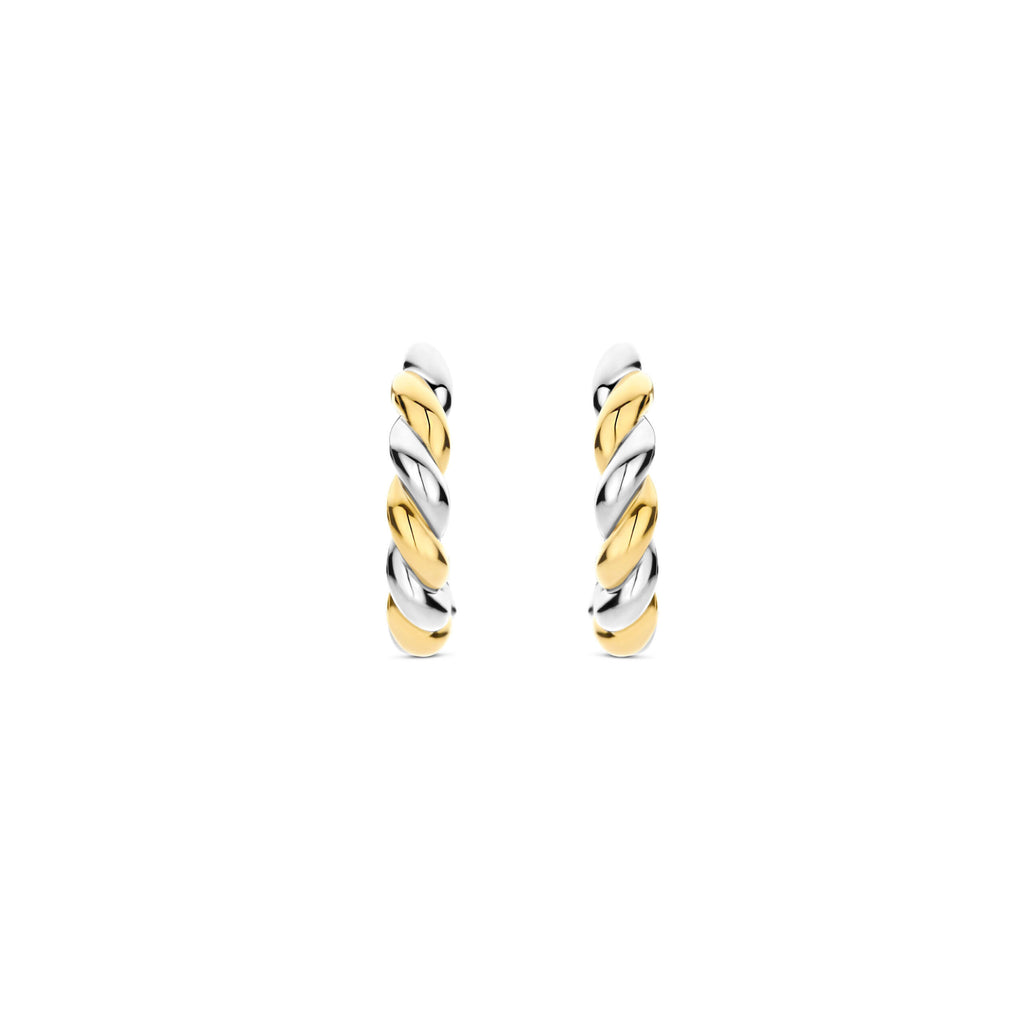 Aretes de aro de plata bañados en oro amarillo