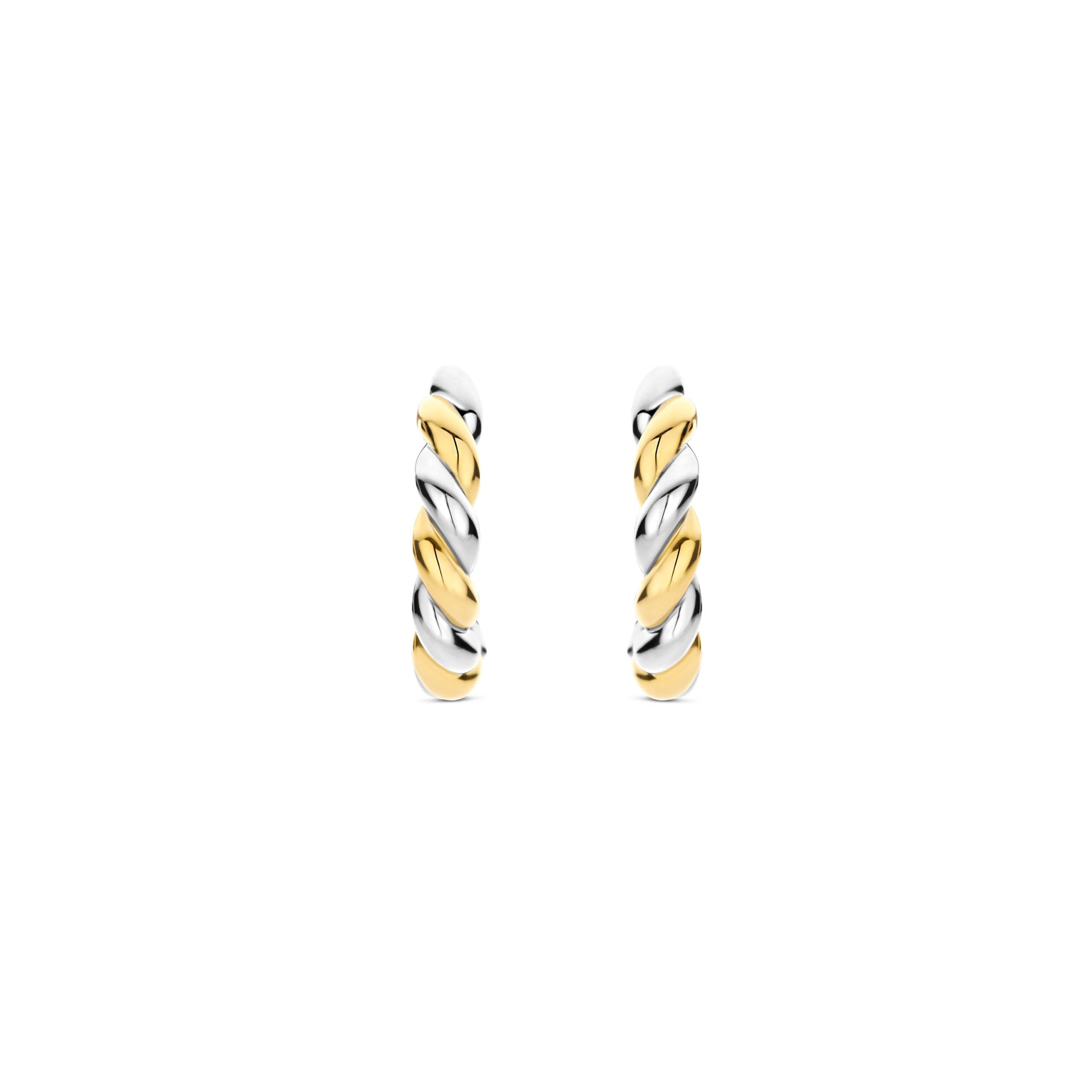 Aretes de aro de plata bañados en oro amarillo