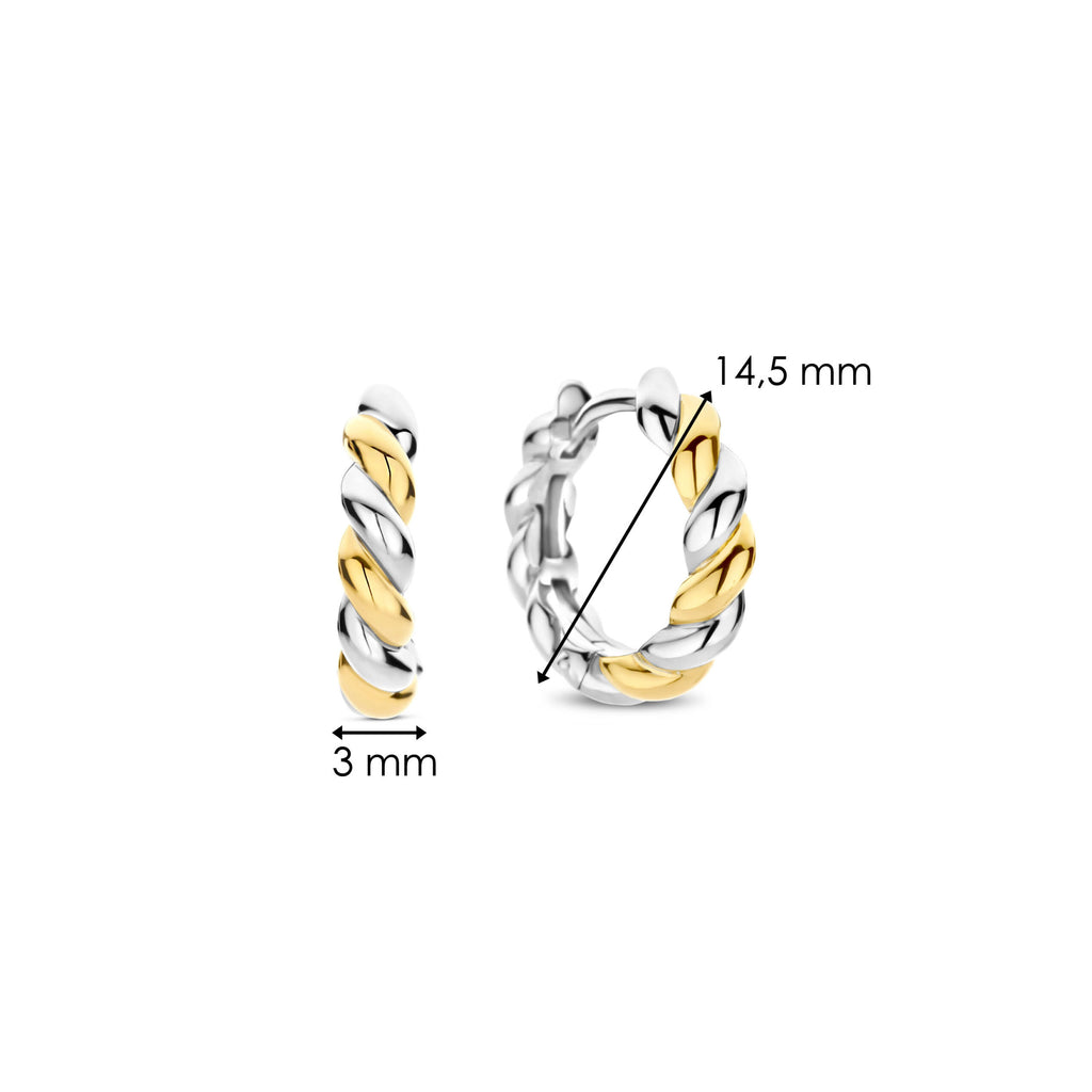 Aretes de aro de plata bañados en oro amarillo