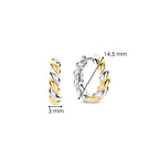 Aretes de aro de plata bañados en oro amarillo
