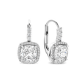 Aretes de plata con acabado platinado y zirconia blanca