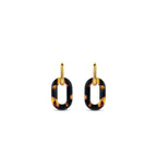 Aretes colgantes de plata bañada en oro amarillo y diseño de leopardo