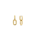 Aretes colgantes de plata bañada en oro amarillo