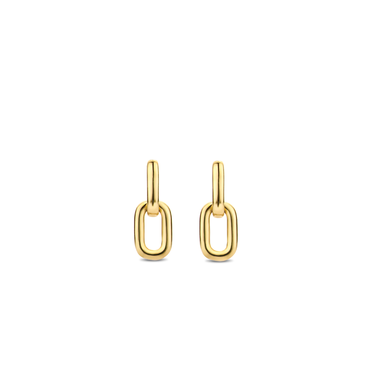 Aretes colgantes de plata bañada en oro amarillo