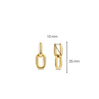 Aretes colgantes de plata bañada en oro amarillo