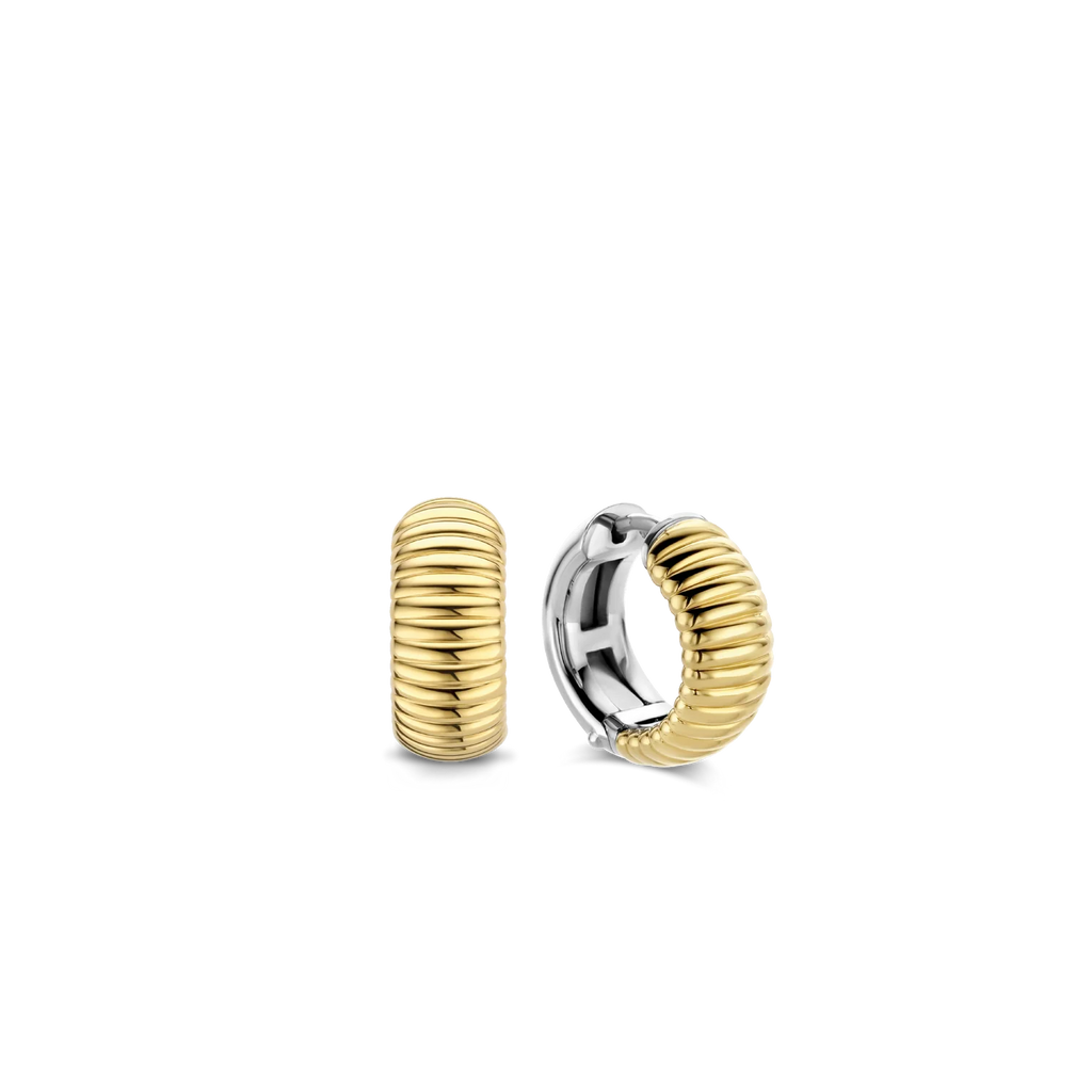 Aretes de aro de plata bañada en oro amarillo