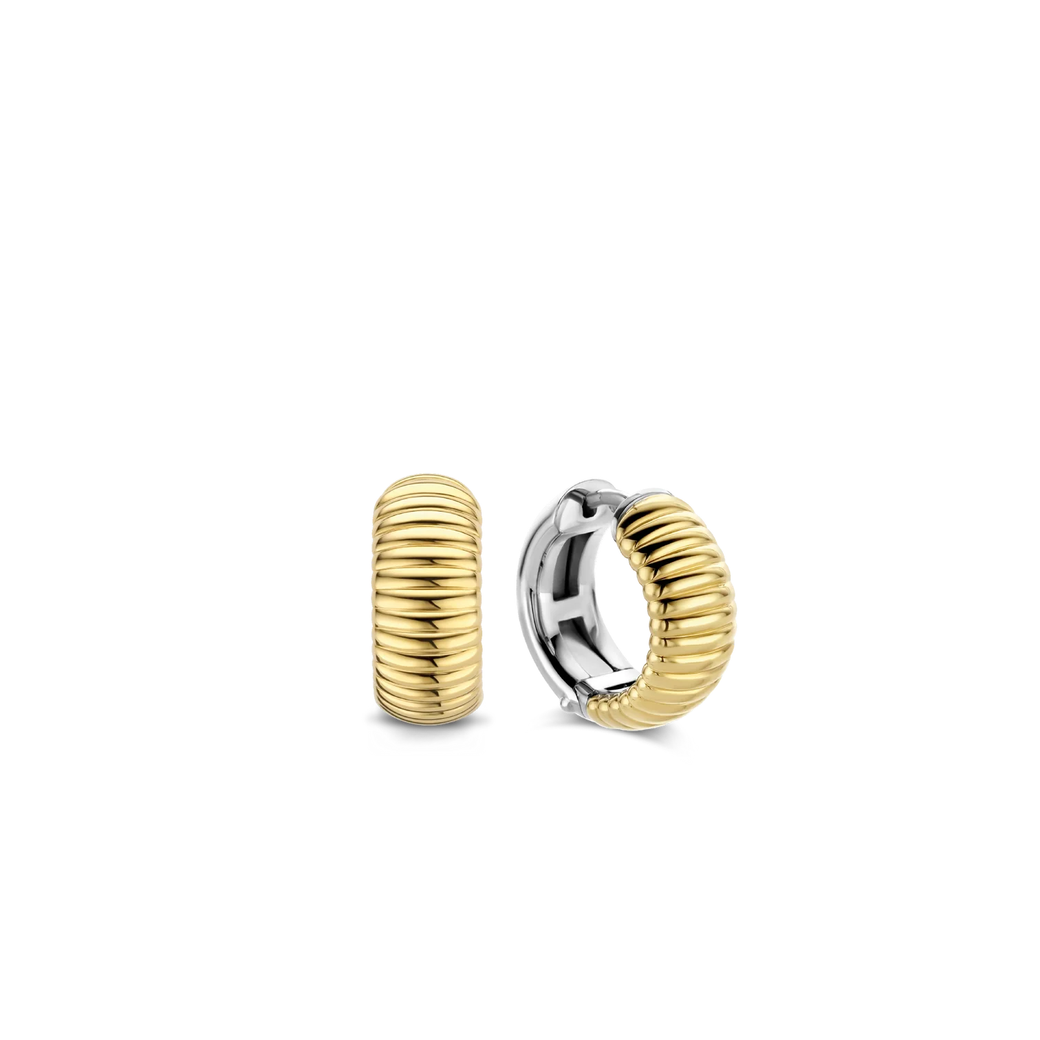 Aretes de aro de plata bañada en oro amarillo