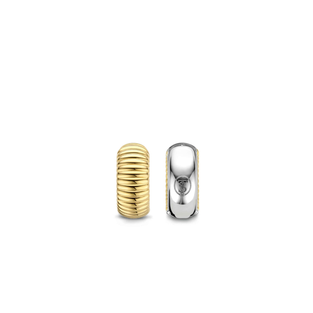 Aretes de aro de plata bañada en oro amarillo