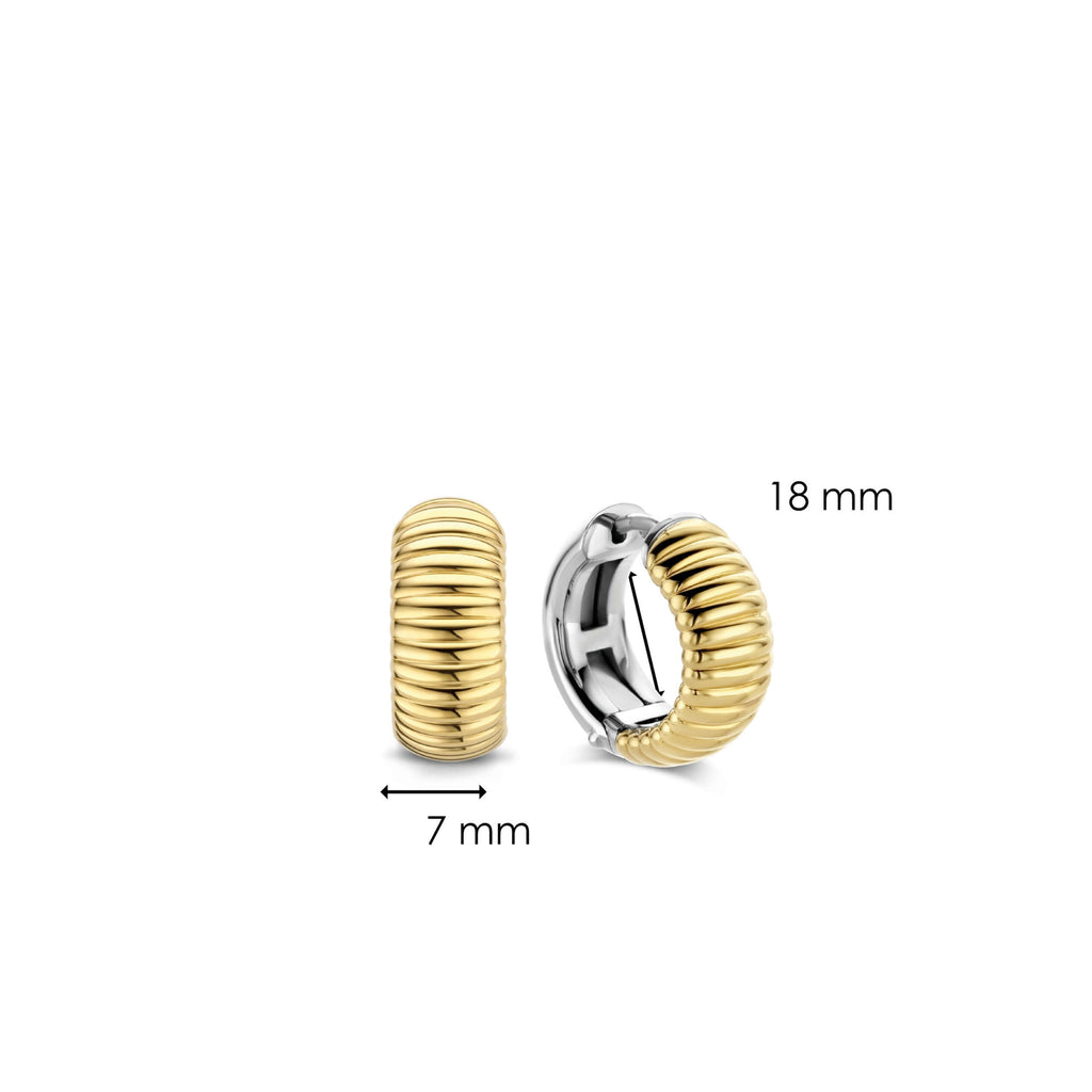 Aretes de aro de plata bañada en oro amarillo