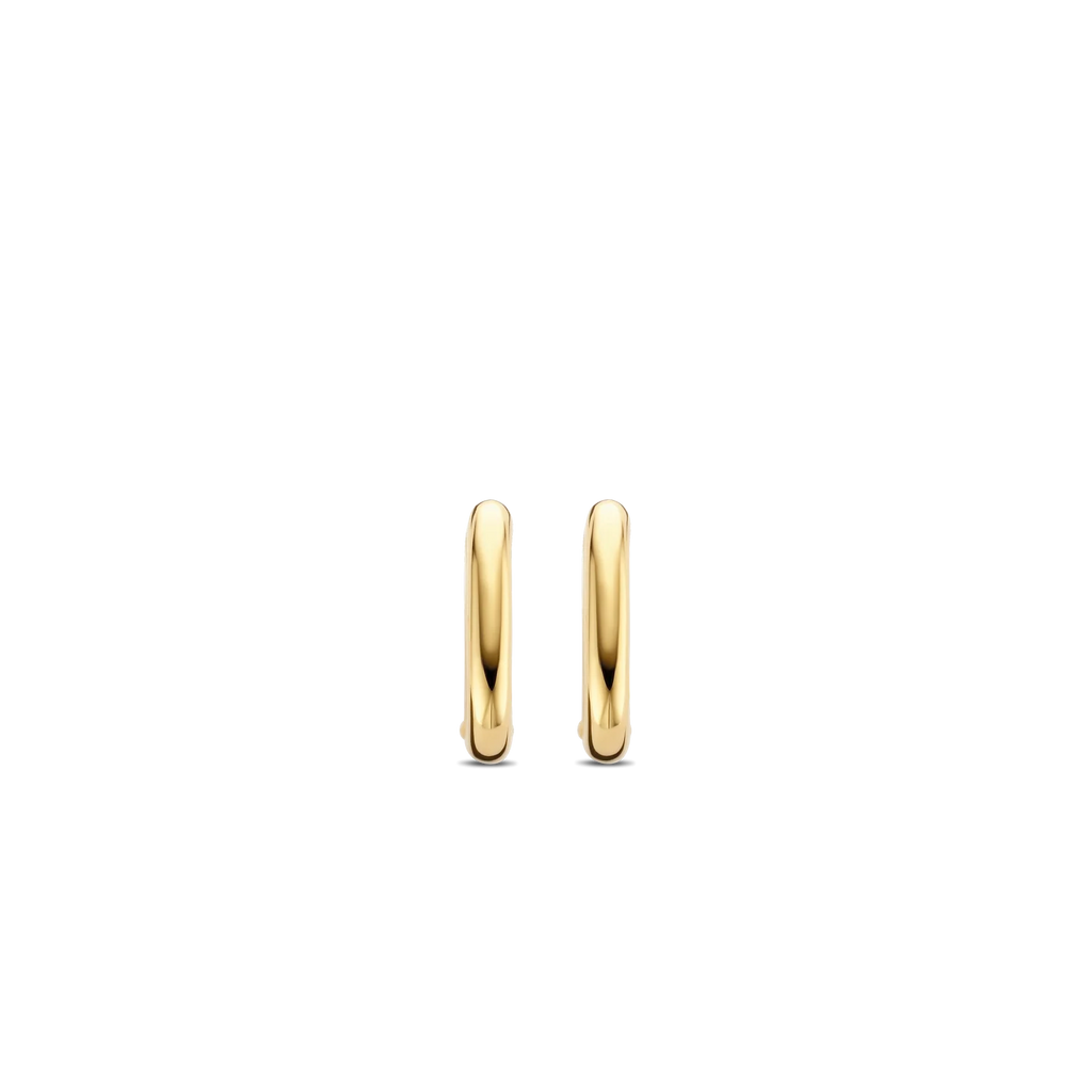 Aretes de aro ovalados de plata bañada en oro amarillo