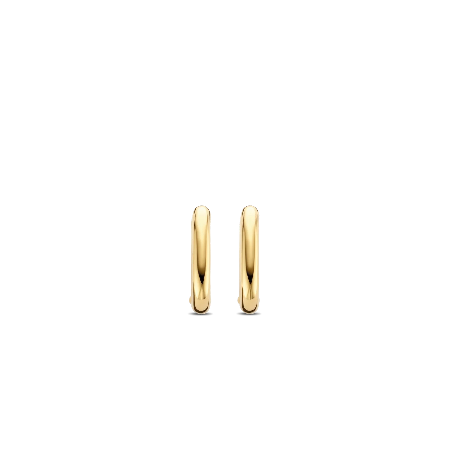 Aretes de aro ovalados de plata bañada en oro amarillo