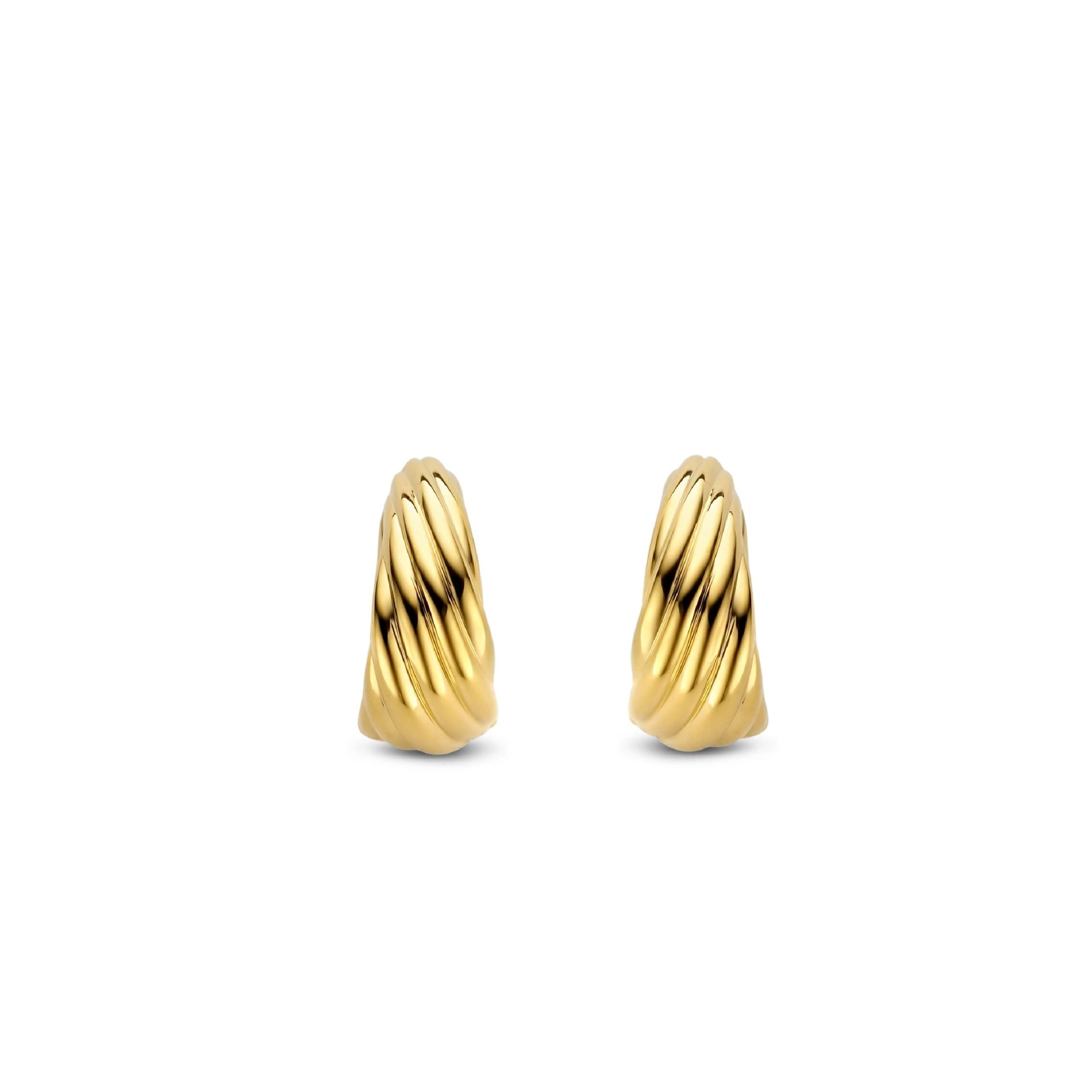 Aretes de aro de plata bañada en oro amarillo
