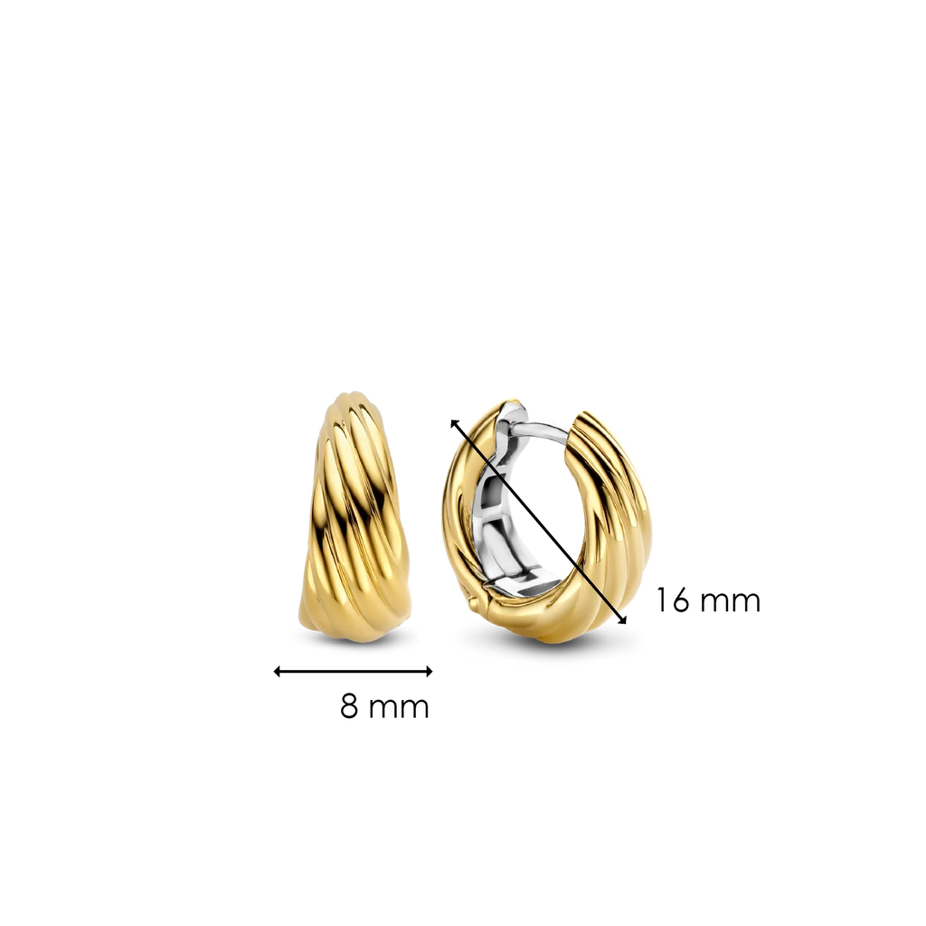 Aretes de aro de plata bañada en oro amarillo