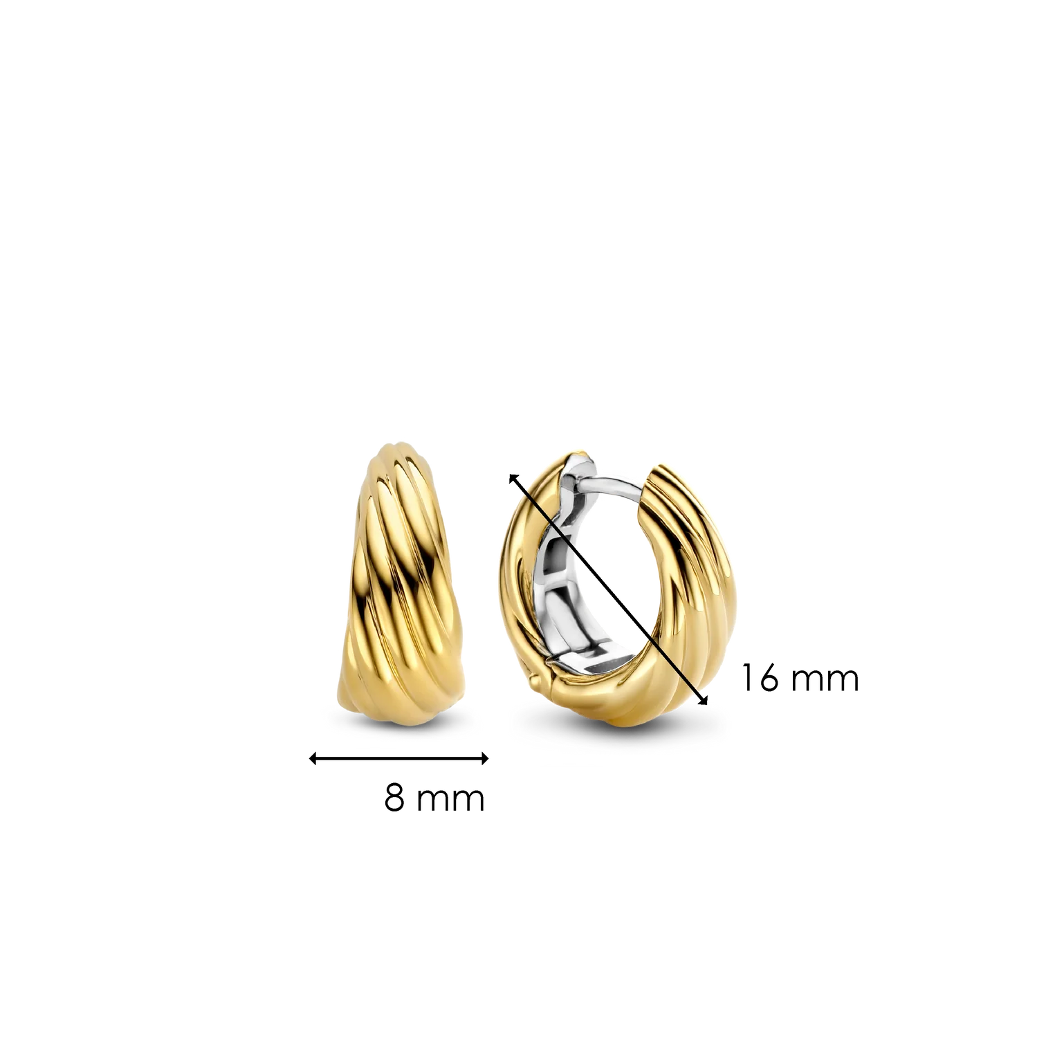 Aretes de aro de plata bañada en oro amarillo