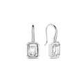 Aretes de plata con acabado platinado y zirconia blanca