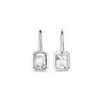 Aretes de plata con acabado platinado y zirconia blanca
