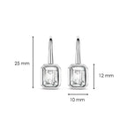 Aretes de plata con acabado platinado y zirconia blanca