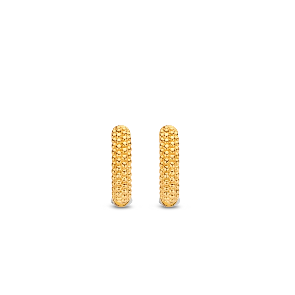 Aretes de aro de plata bañada en oro amarillo