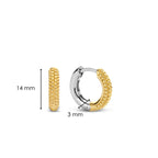 Aretes de aro de plata bañada en oro amarillo
