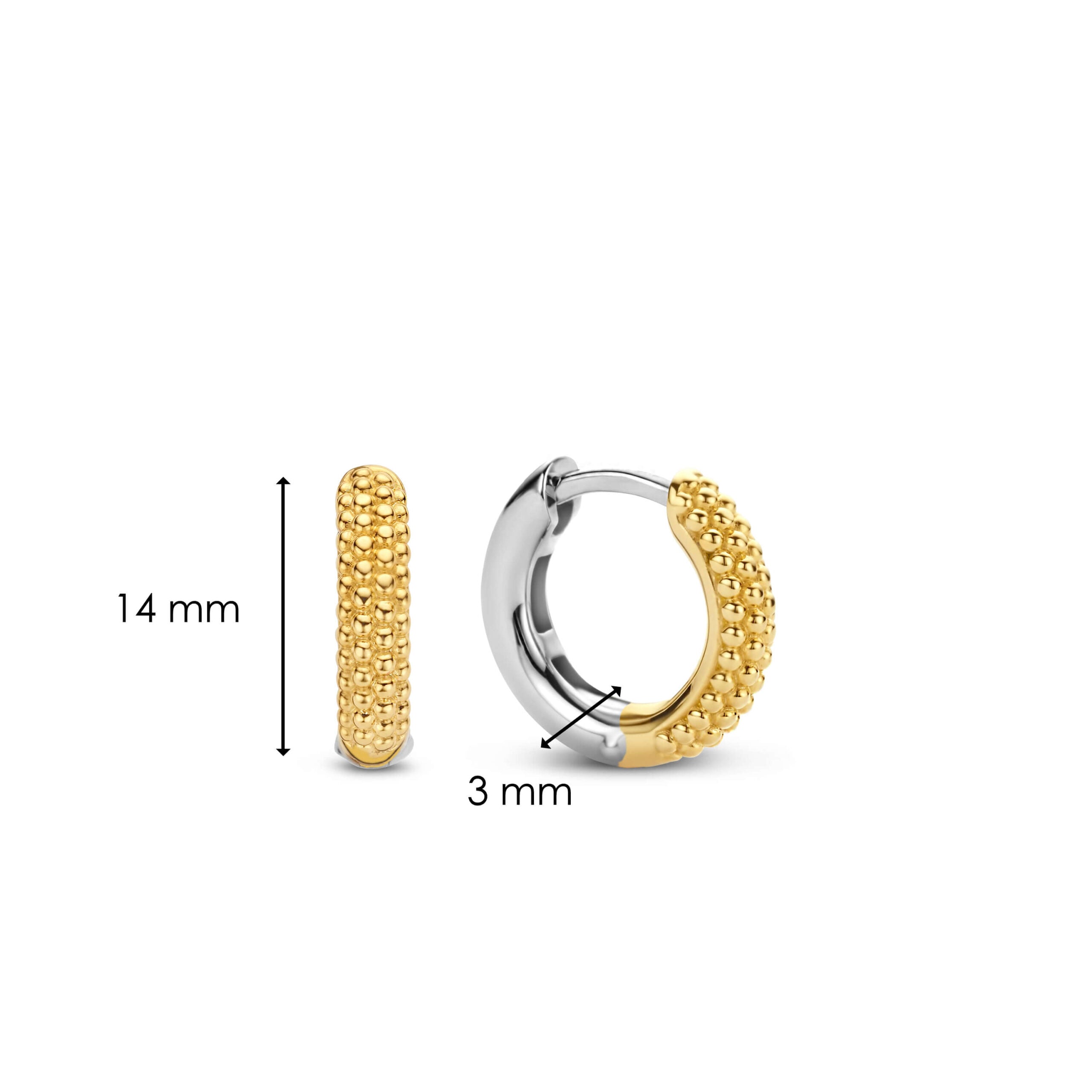 Aretes de aro de plata bañada en oro amarillo