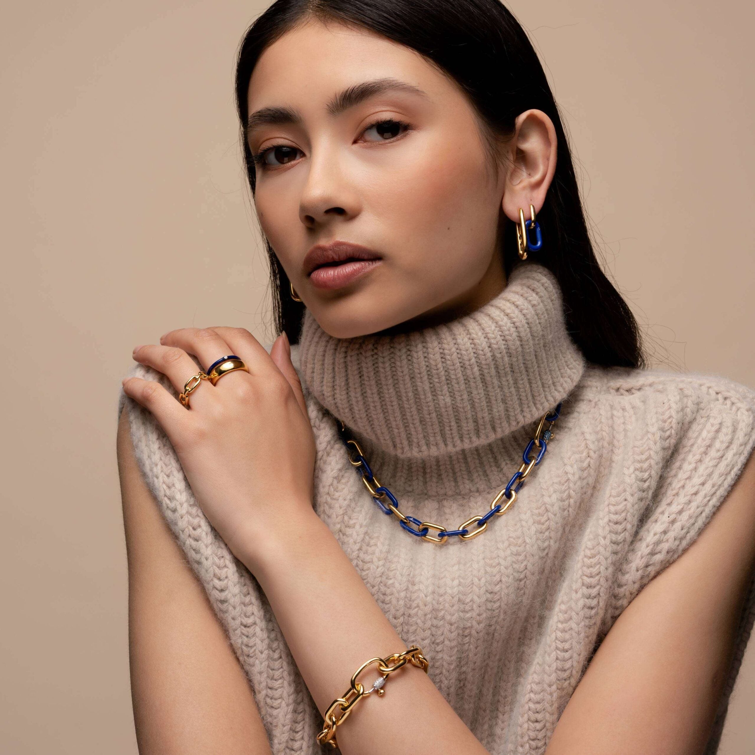 Aretes de plata bañada en oro amarillo