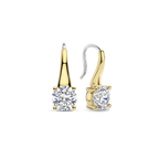 Aretes de plata bañada en oro amarillo con zirconia blanca