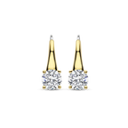 Aretes de plata bañada en oro amarillo con zirconia blanca