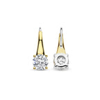 Aretes de plata bañada en oro amarillo con zirconia blanca