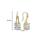Aretes de plata bañada en oro amarillo con zirconia blanca