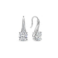 Aretes de plata con acabado platinado y zirconia blanca