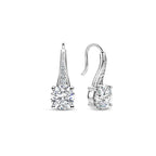Aretes de plata con acabado platinado y zirconia blanca