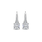 Aretes de plata con acabado platinado y zirconia blanca