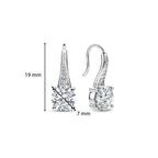 Aretes de plata con acabado platinado y zirconia blanca
