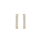 Aretes de aro de plata bañada en oro amarillo con zirconia blanca