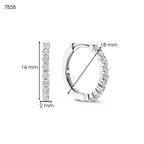 Aretes de aro platinados con zirconia blanca