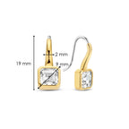 Aretes de plata bañada en oro amarillo con zirconia blanca