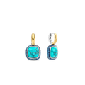 Aretes de plata dorada con piedra turquesa