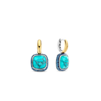 Aretes de plata dorada con piedra turquesa