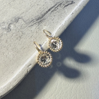 Aretes de 14K oro amarillo white topaz