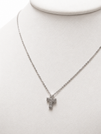 Gargantilla de 14K oro blanco cruz brillantes
