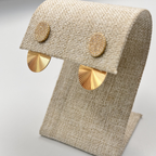 Aretes de 14K oro amarillo doble